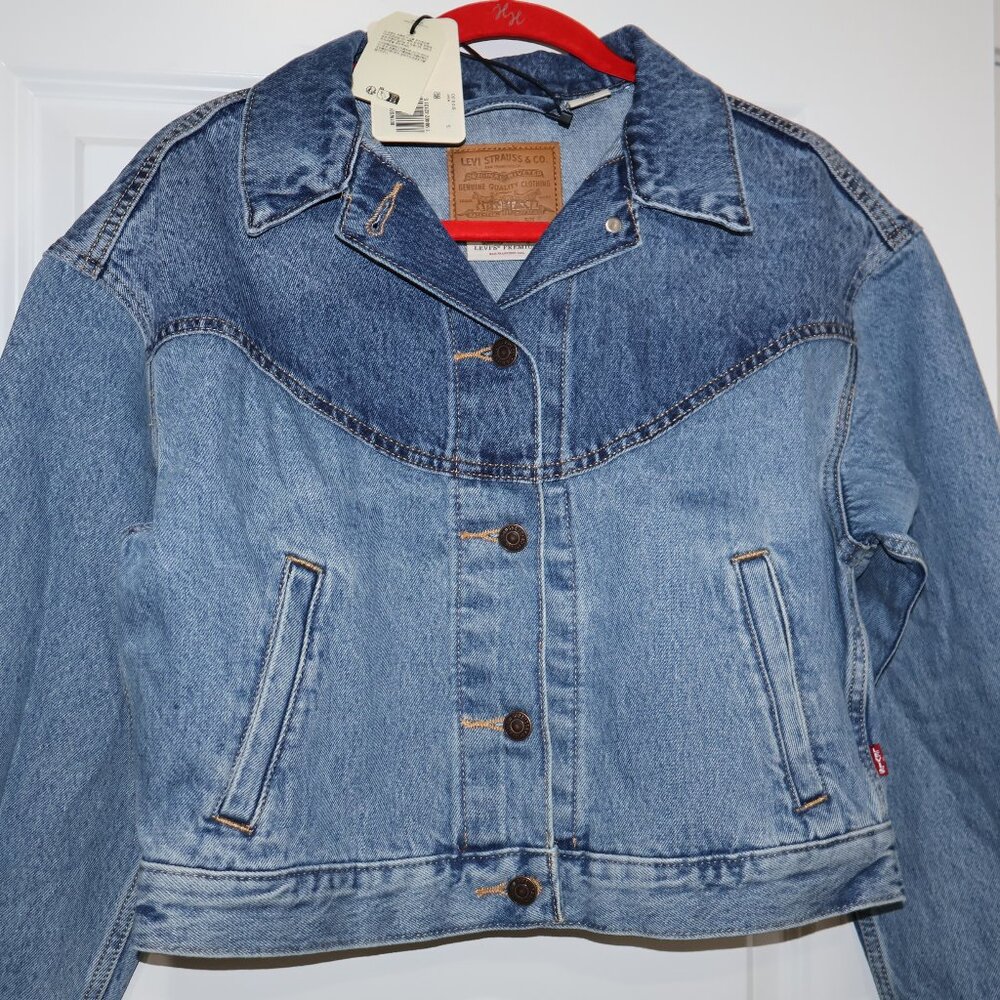 Levi’s Premium Shrunken 90s Western Denim Jacket Indigo NWT XS - Picture 10 of 11